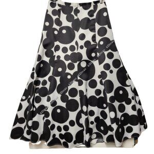 BLACK And White Polka Dot Long Skirt EUR Size 40